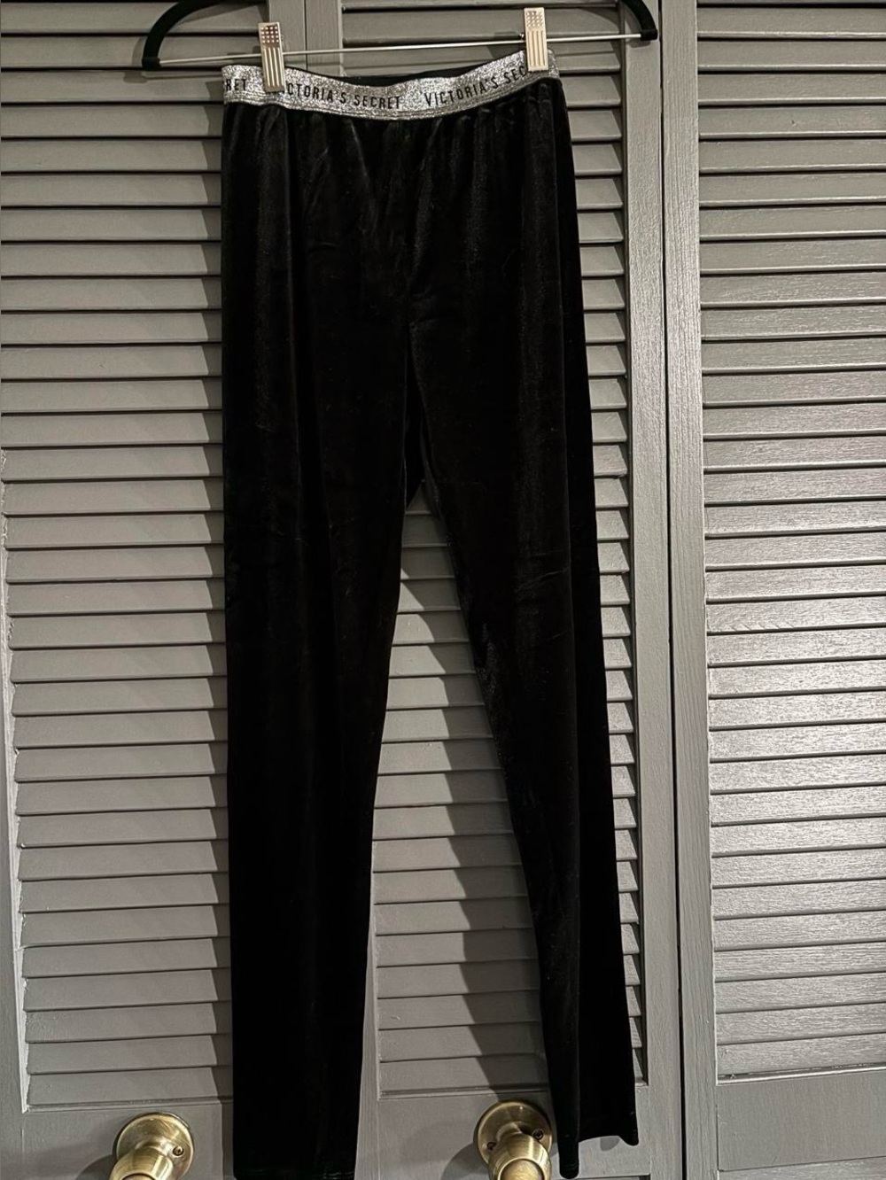 Victoria's Secret Black Velvet Leggings